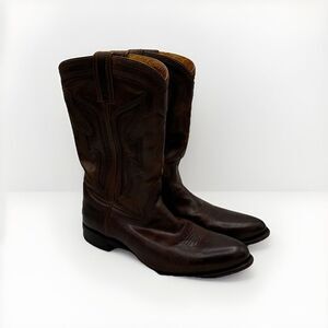 Frye Wylie Stitch Cowboy Boots Mens‎ 10.5 Brown Leather Western 150 Years 80159